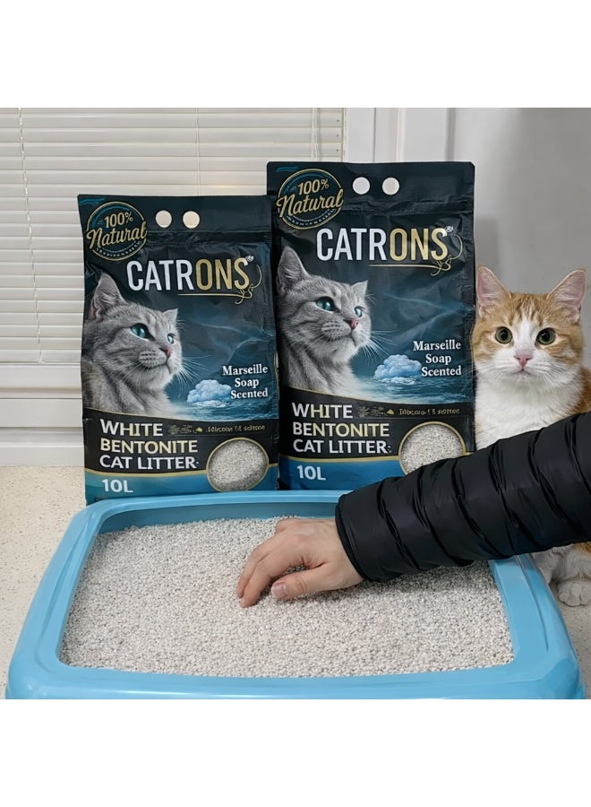 Catron Cat Litter Marseille Soap Scented 10L – Premium Turkish White Bentonite, Strong Clumping, Effective Odor Control | Catron - Image 2